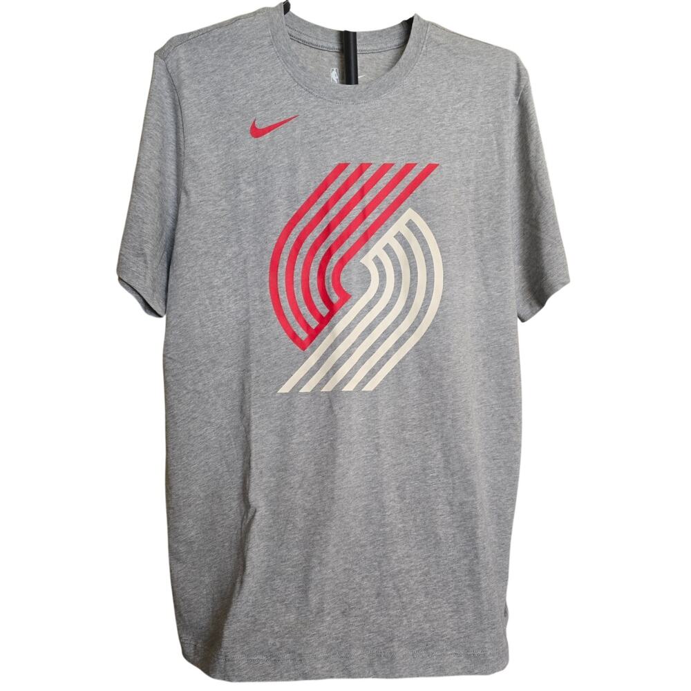 Nike NBA Portland Trail Blazers Short Sleeve T-Shirt Men's Large Gray w Logo #NW